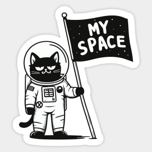 Astronaut Cat, My Space Sticker
